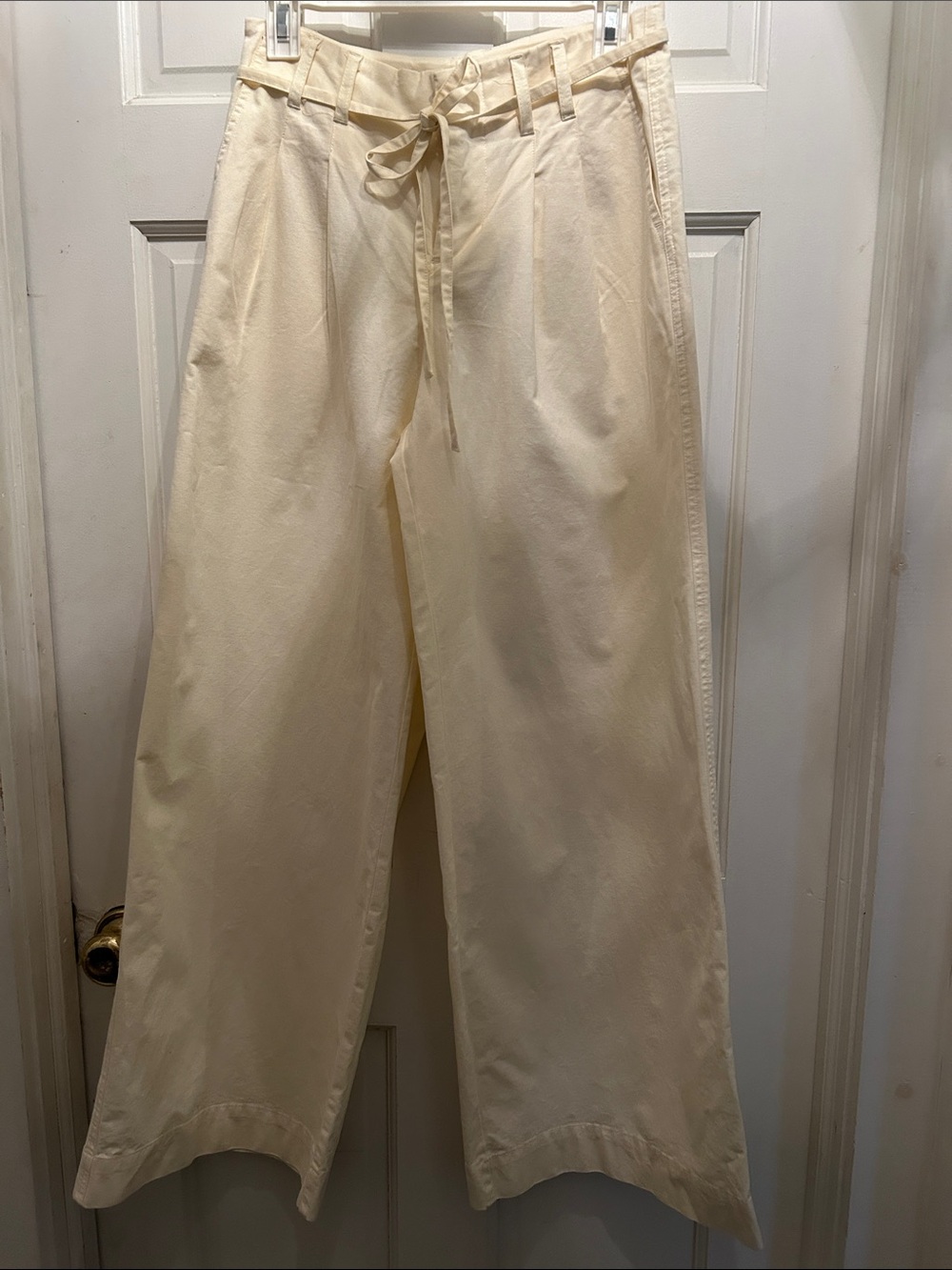 a new day Cream Wide-Leg Drawstring Chinos NWOT